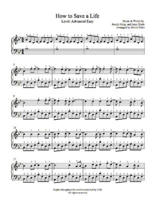 how to save a life piano sheet music how can we effectively communicate our intentions and actions to save someone's life?